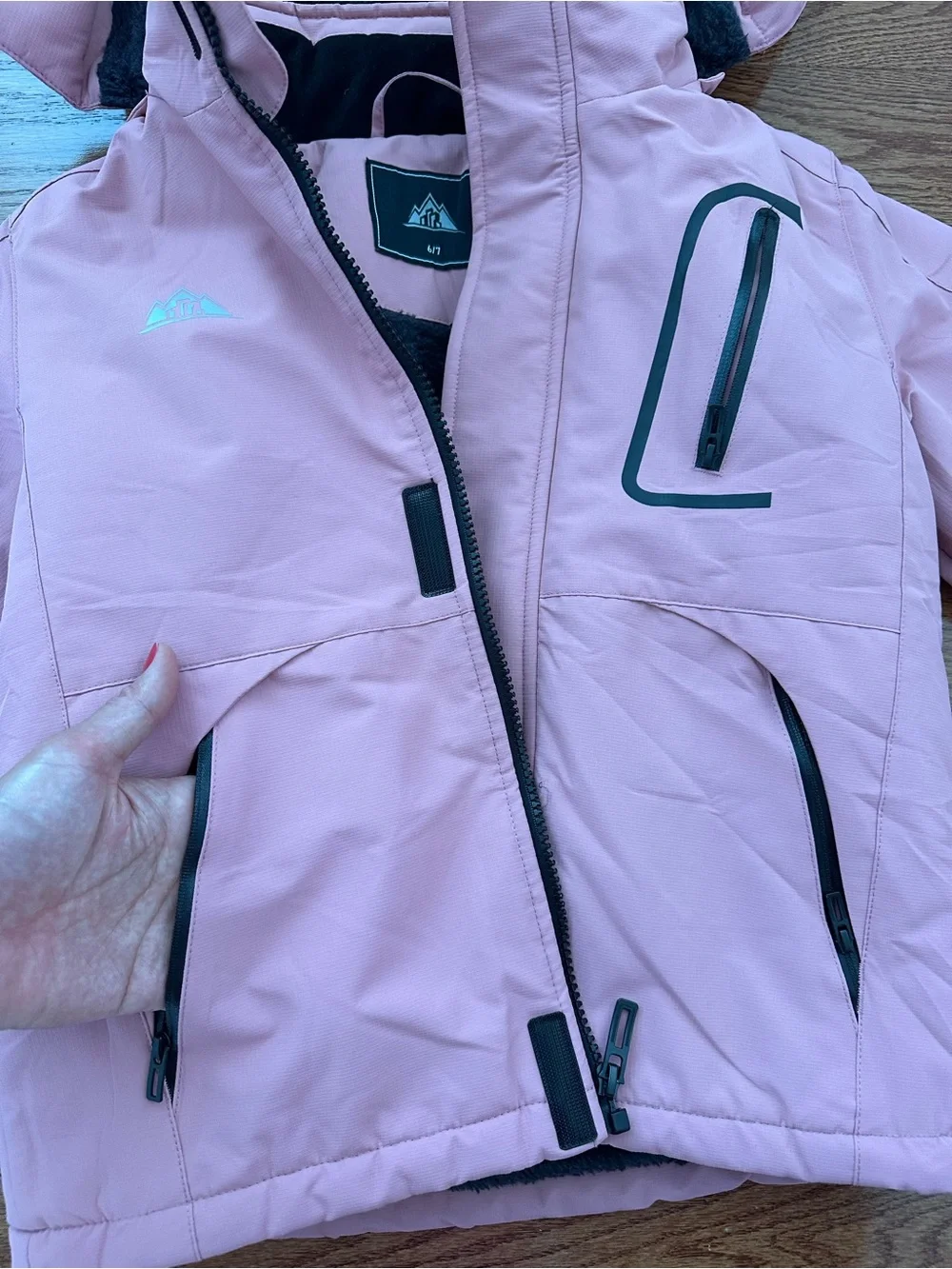 Kids Pink Hooded Winter Jacket - 6-7
